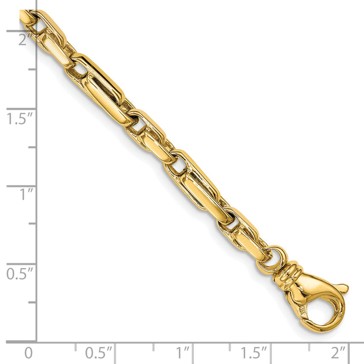 14k 5mm Hand-polished Fancy Link Chain