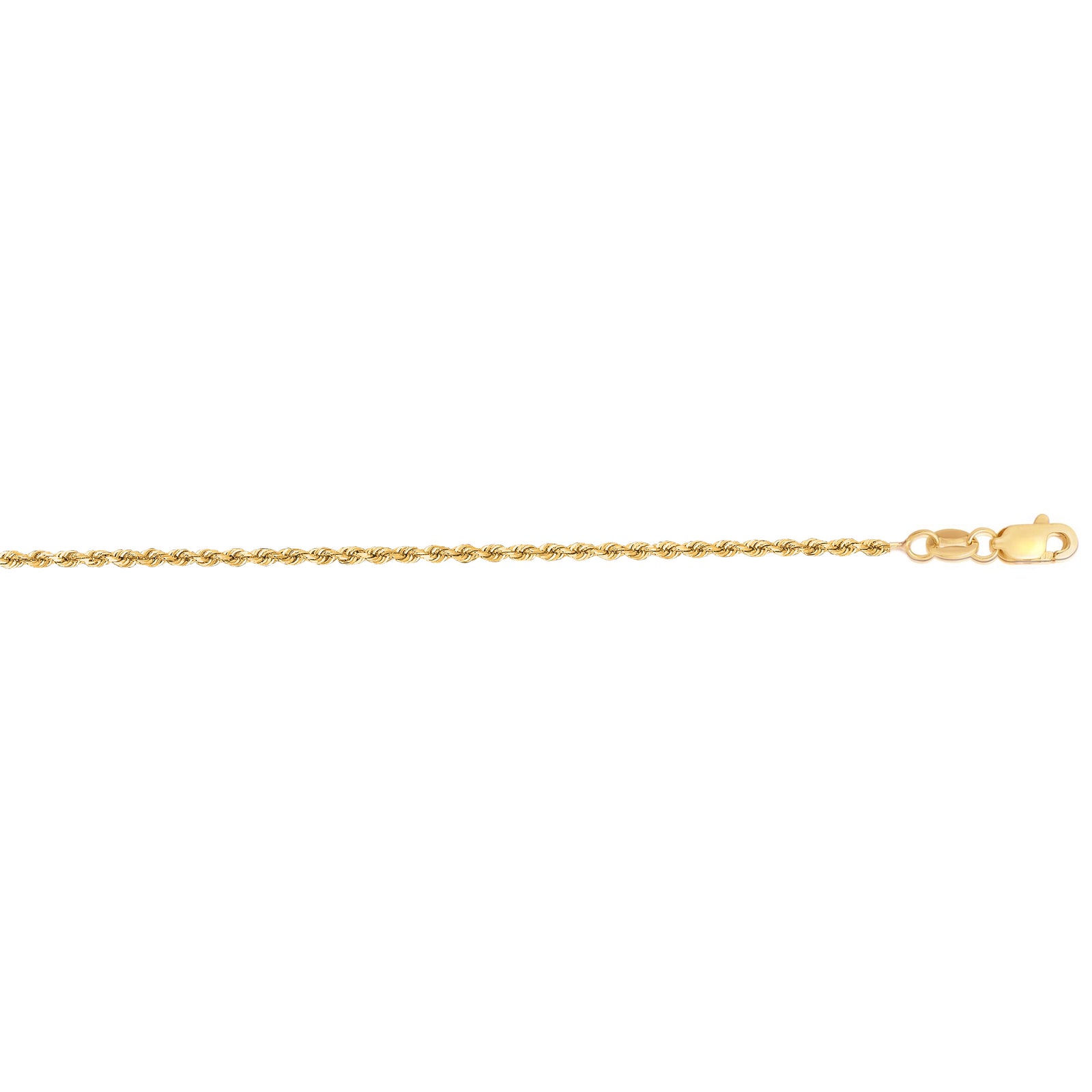 14K Gold 16"" 1.4mm Diamond Cut Royal Rope Chain