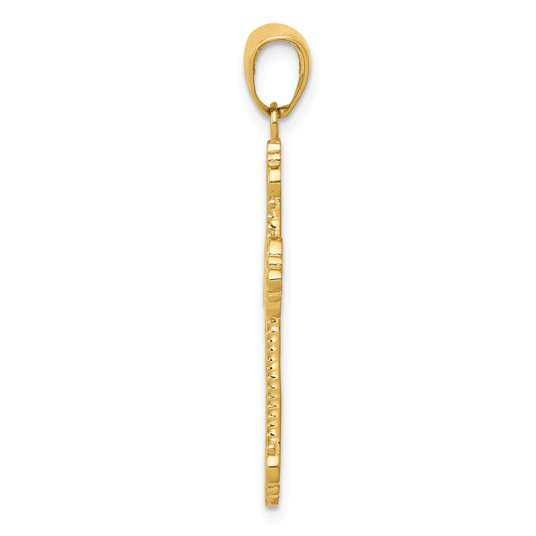 14k Fleur De Lis Cross Charm
