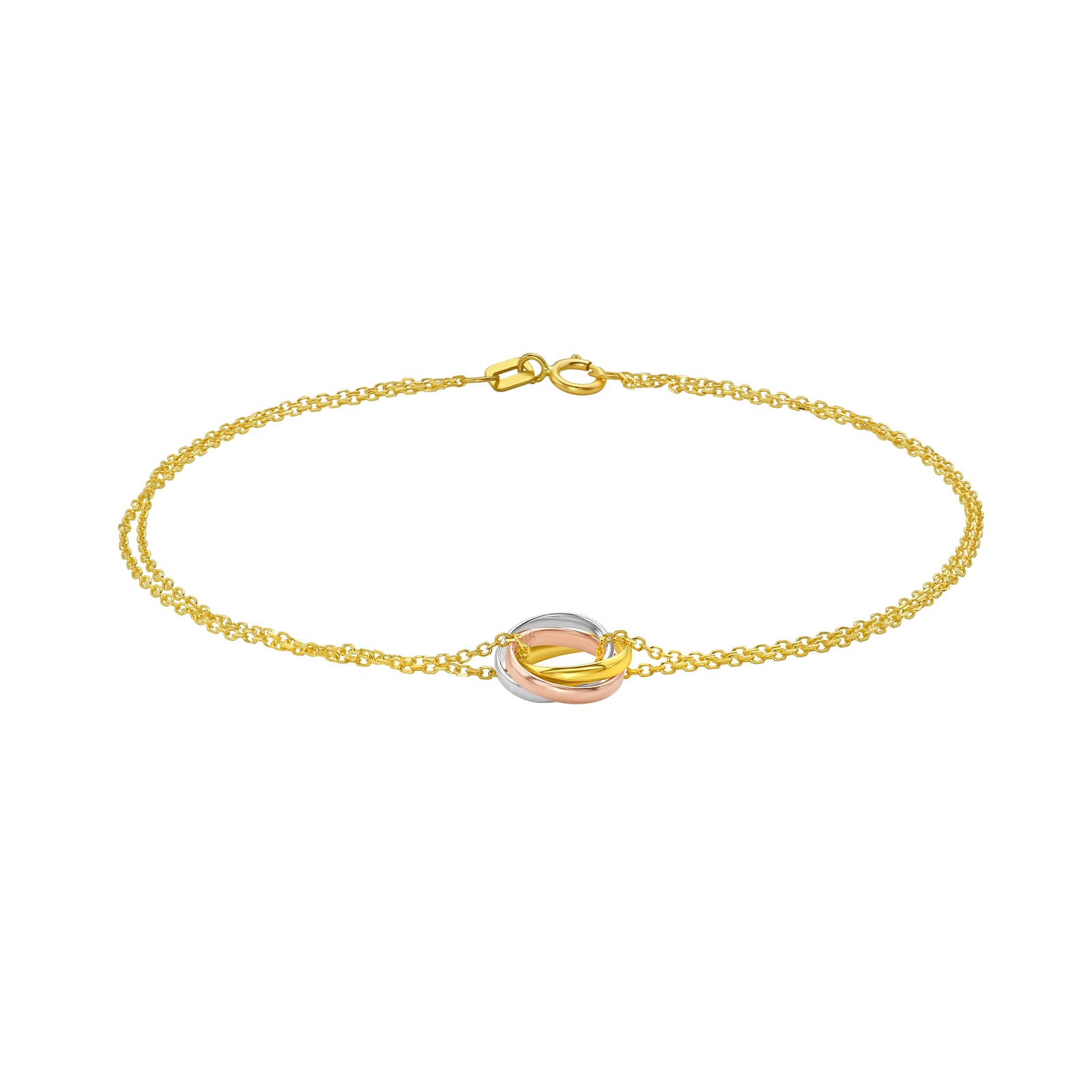 14K Trinity Chain Bracelet
