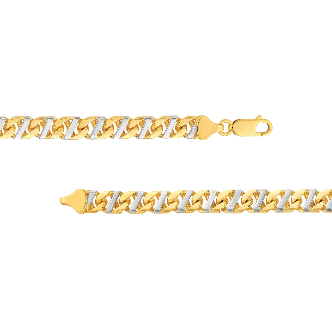 7mm Two-Tone Mens Mariner Chain