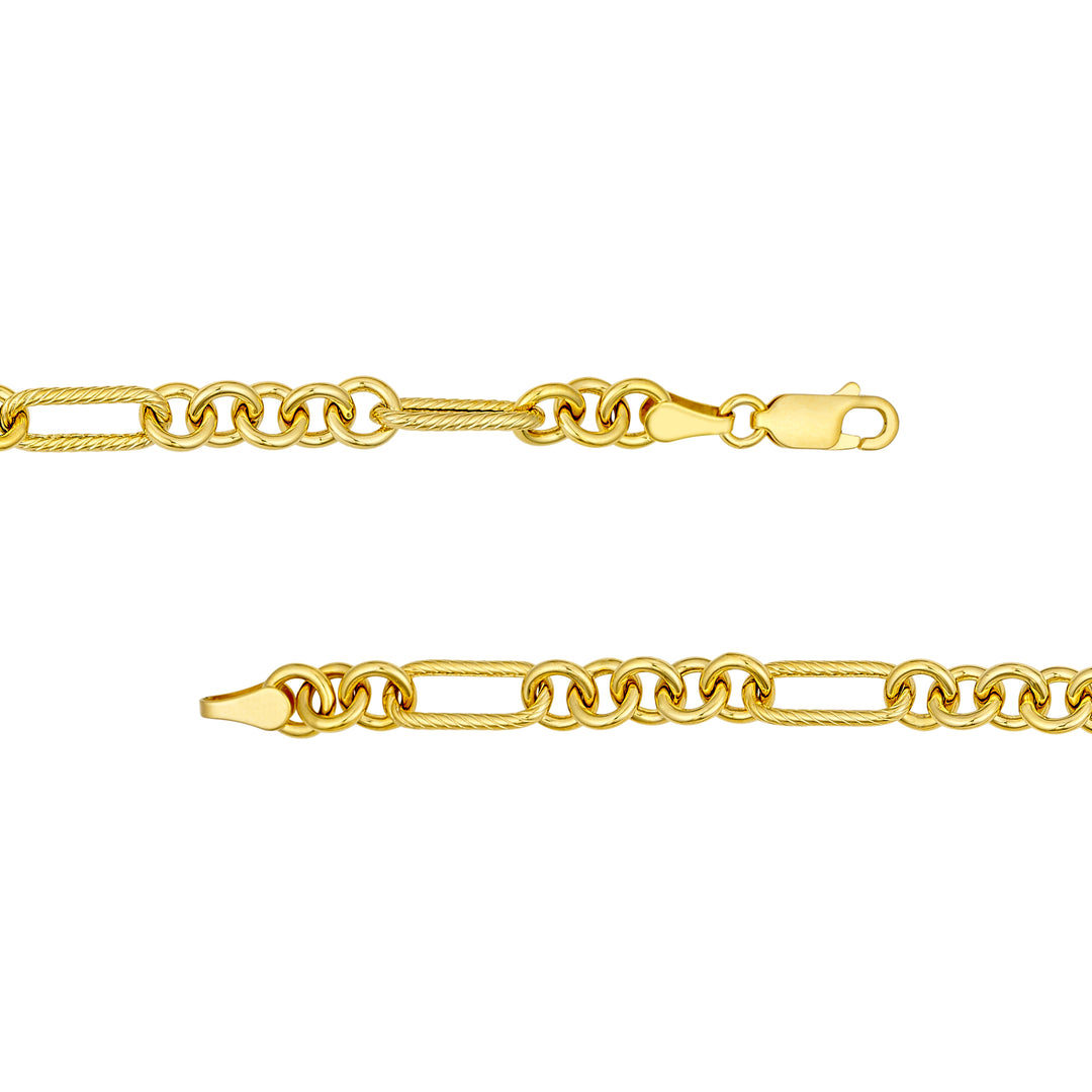 Handmade Textured Oval Rolo Chain