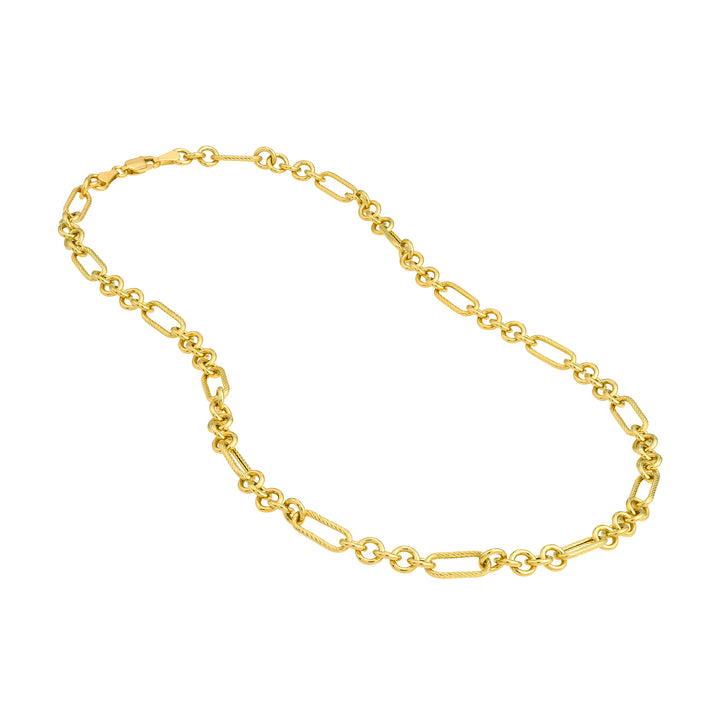 Handmade Textured Oval Rolo Chain