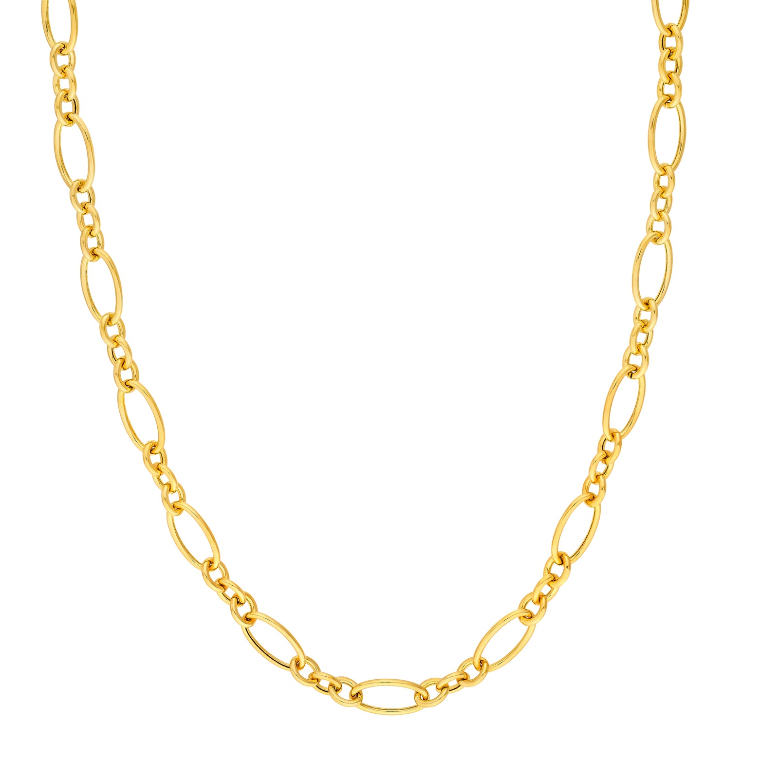 Hollow Oval Link 3+1 Chain Necklace