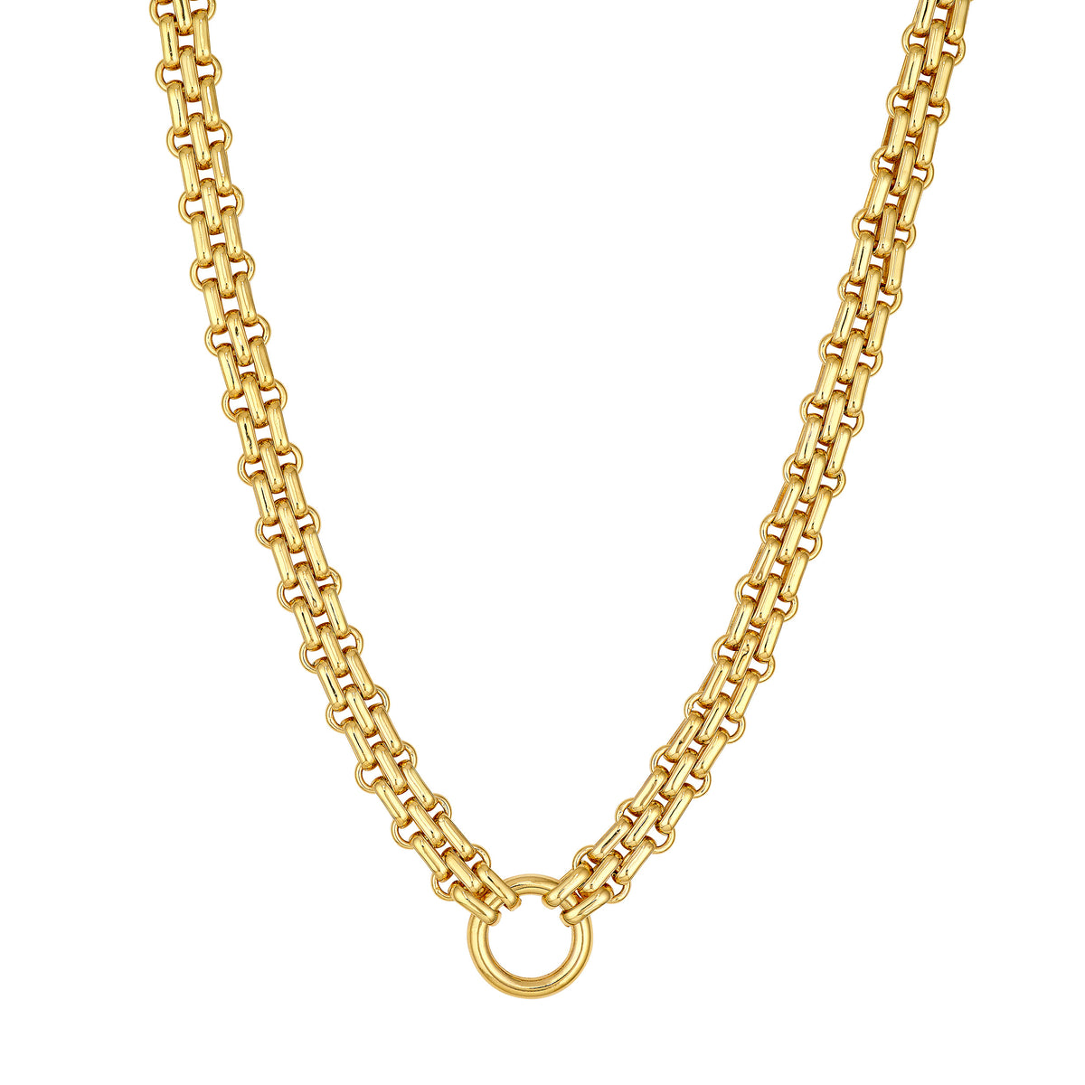 Hollow Railroad Link Necklace