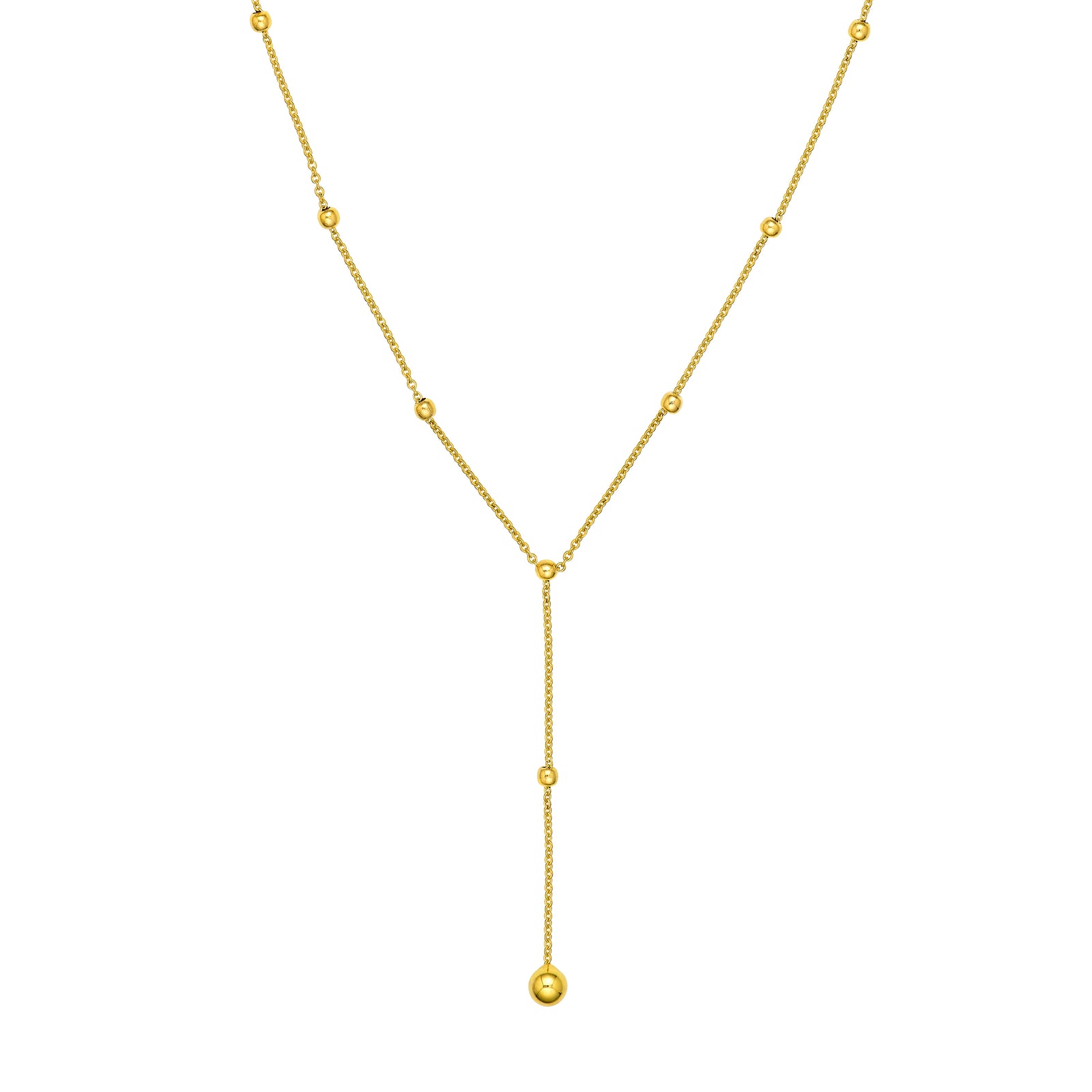 Beaded Chain Lariat Necklace
