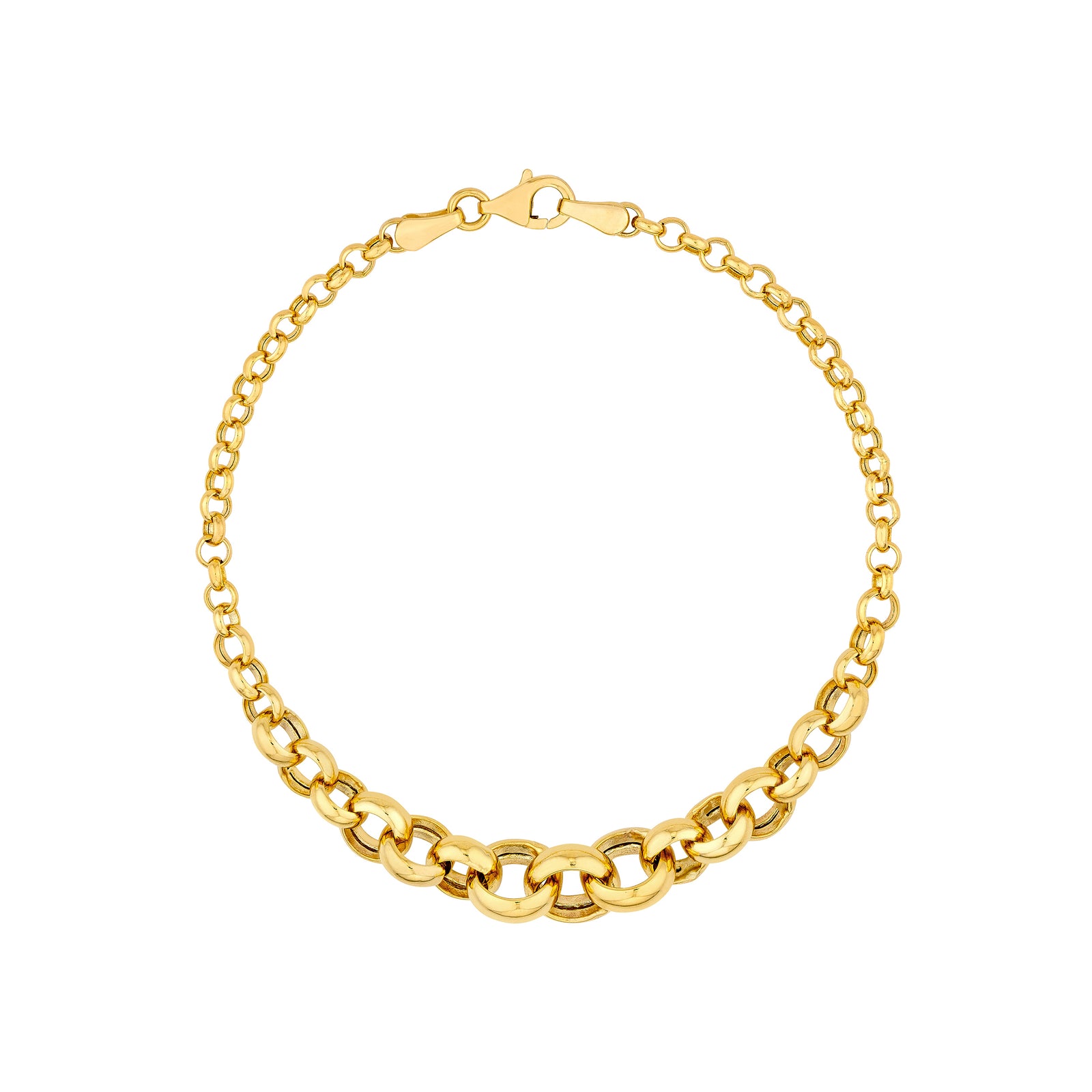 Hollow Graduated Round Link Bracelet