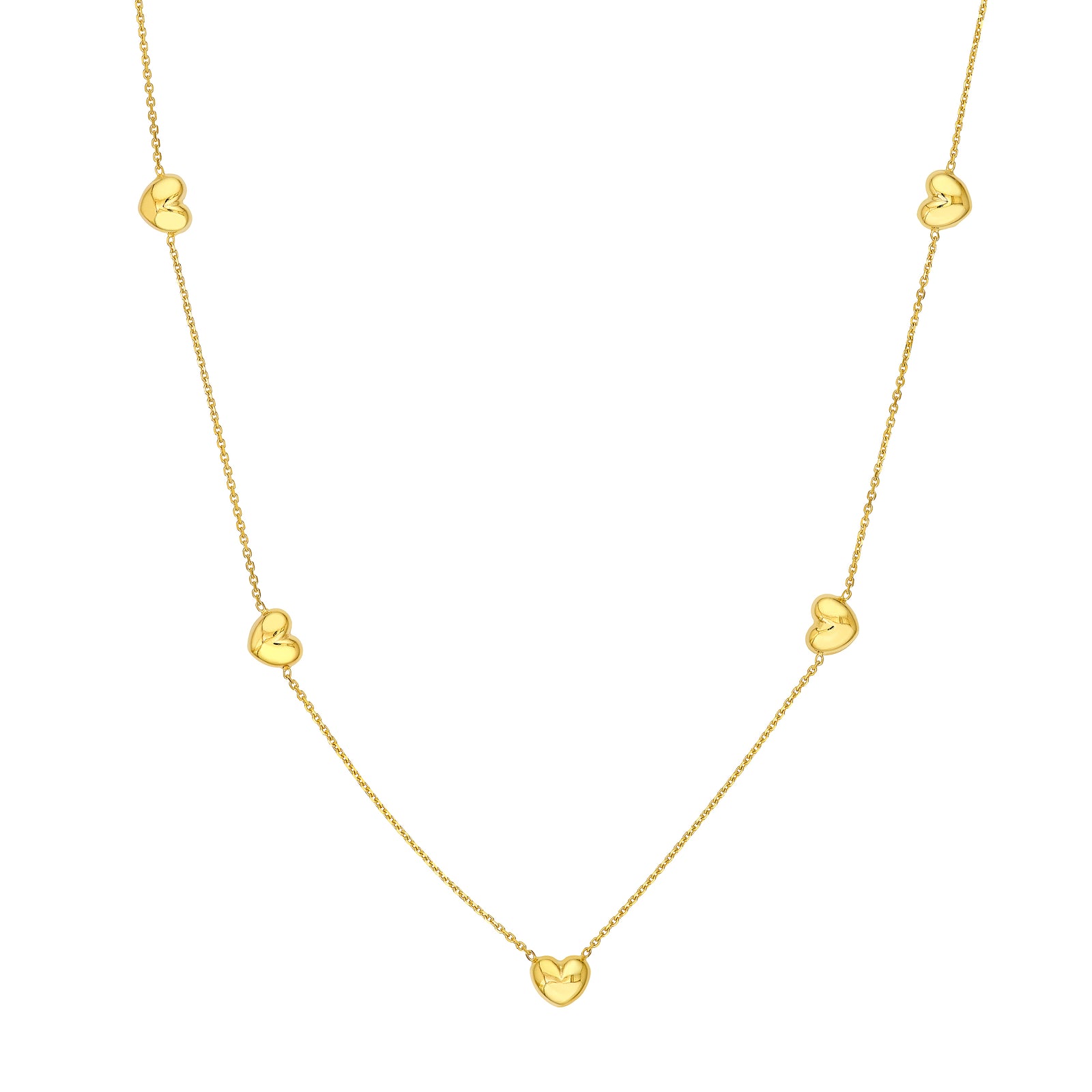 Multi Heart Station Necklace