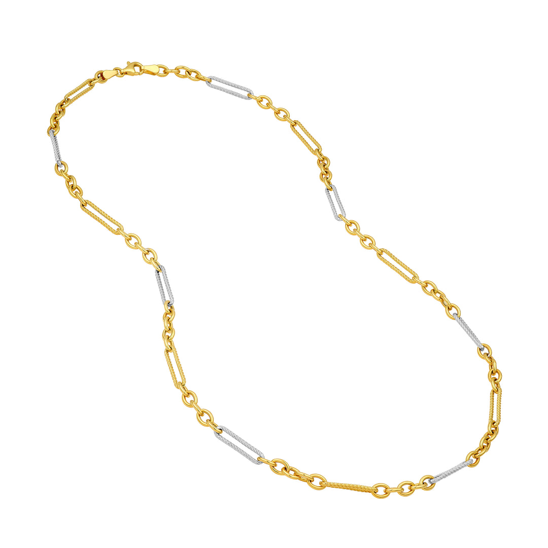 Two-Tone 5+1 Twist Link Necklace