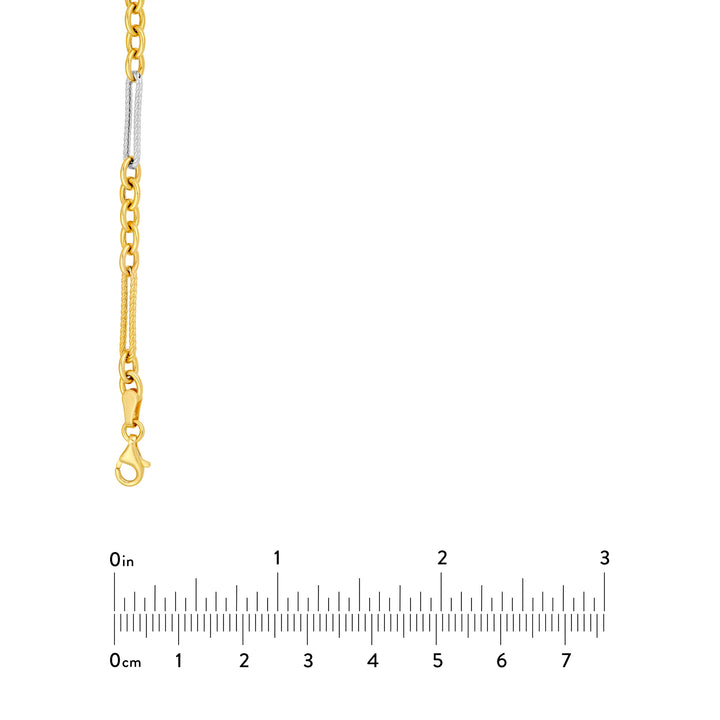 Two-Tone 5+1 Twist Link Necklace