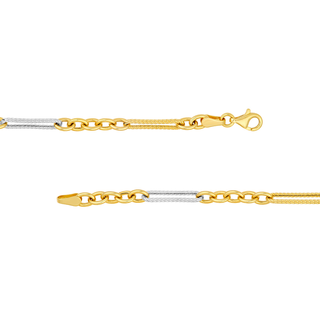 Two-Tone 5+1 Twist Link Necklace