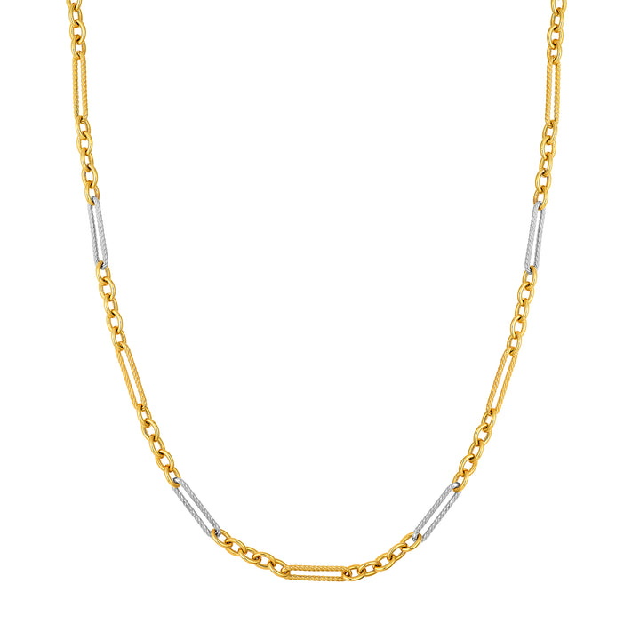 Two-Tone 5+1 Twist Link Necklace