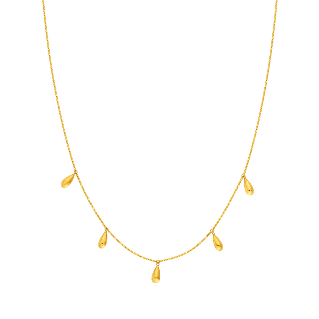 Teardrop Dangle Station Cable Necklace