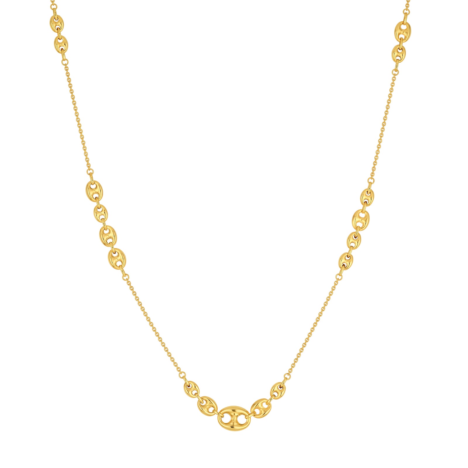Graduated Puff Mariner Station Necklace