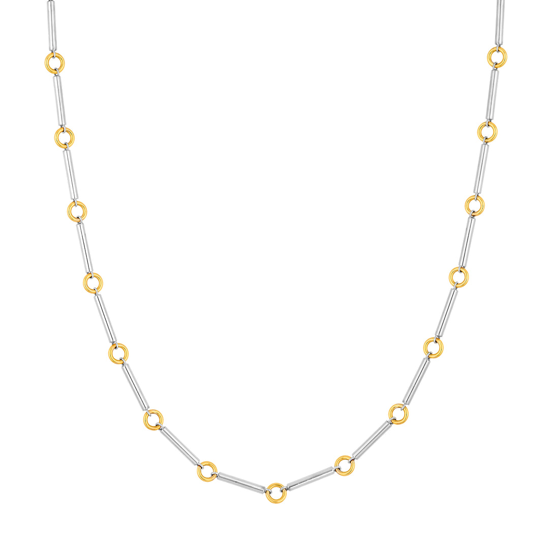 Two-Tone Bar Round Link Chain