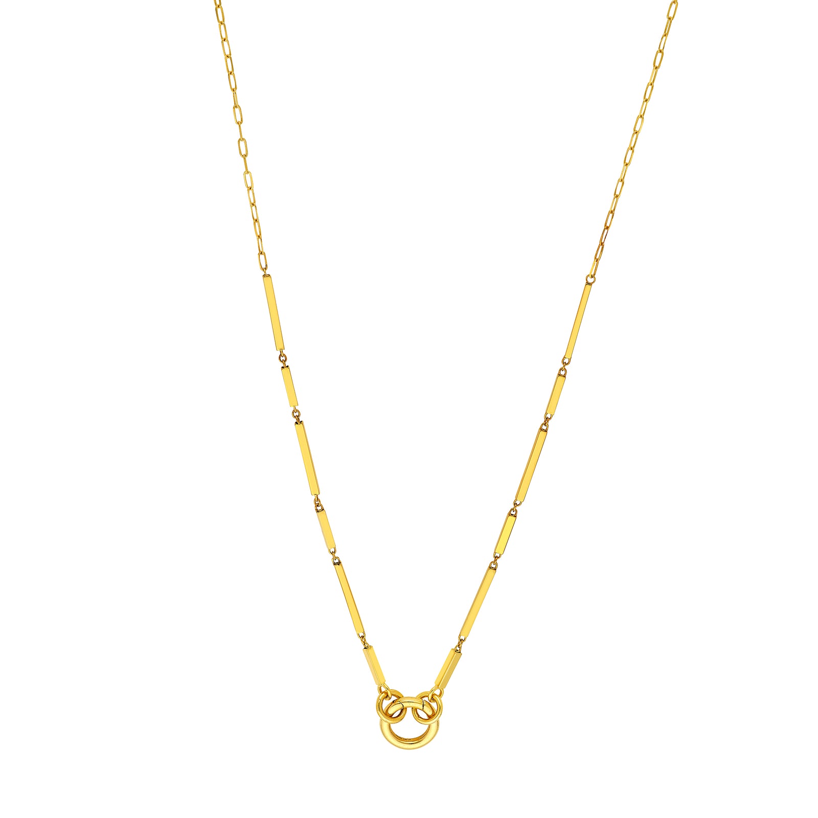 Bar Link Necklace with Push Lock