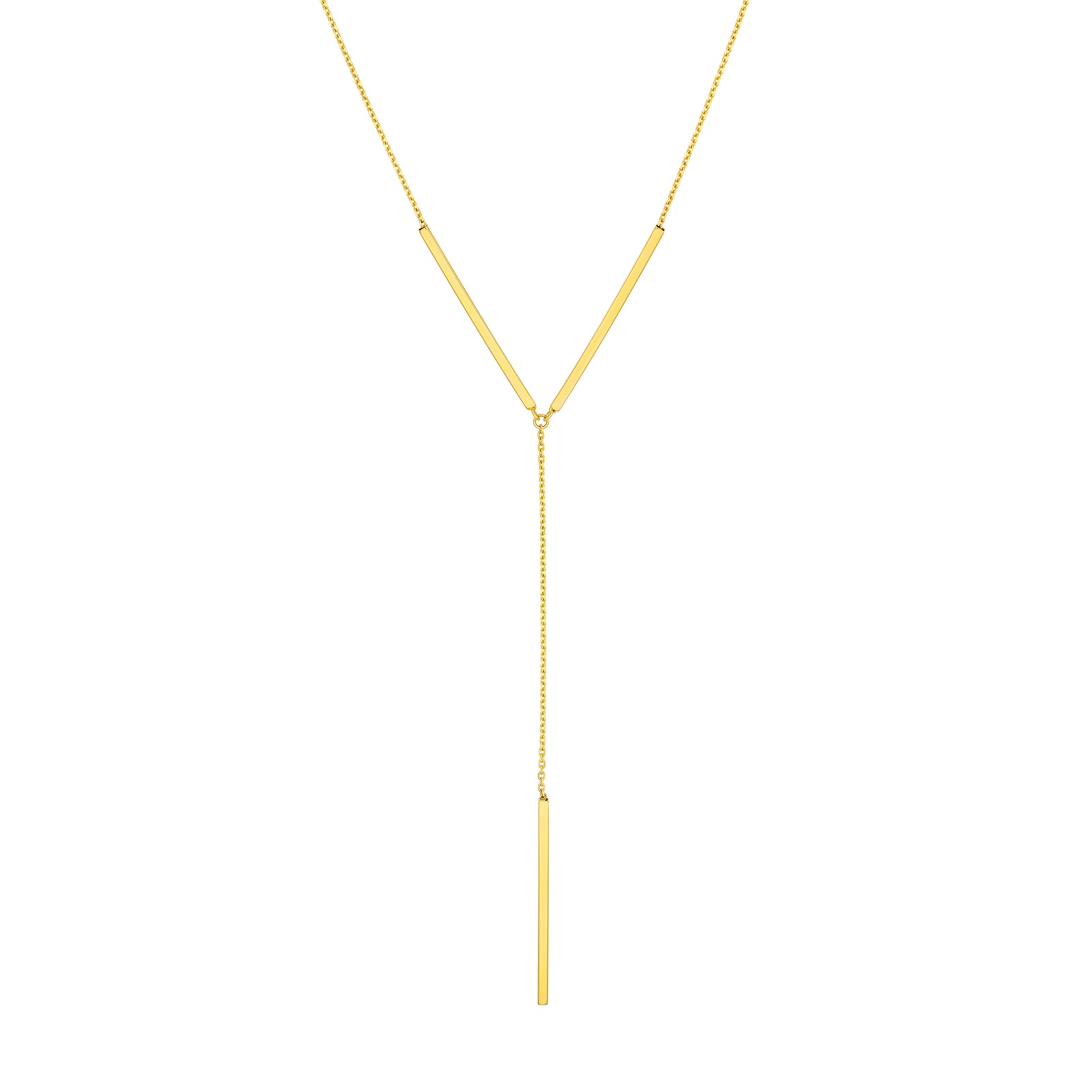 Bar Link and Cable Lariat Necklace