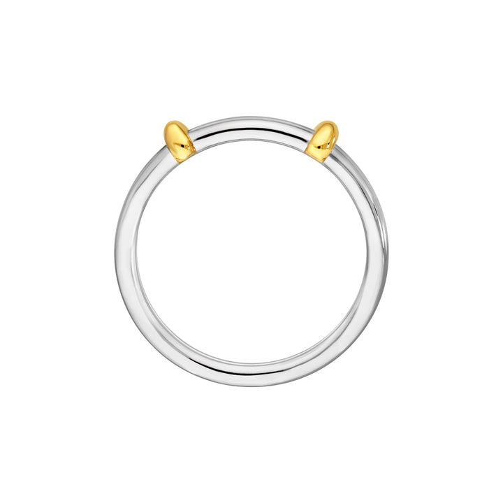 Two-Tone Double Bead Band Ring