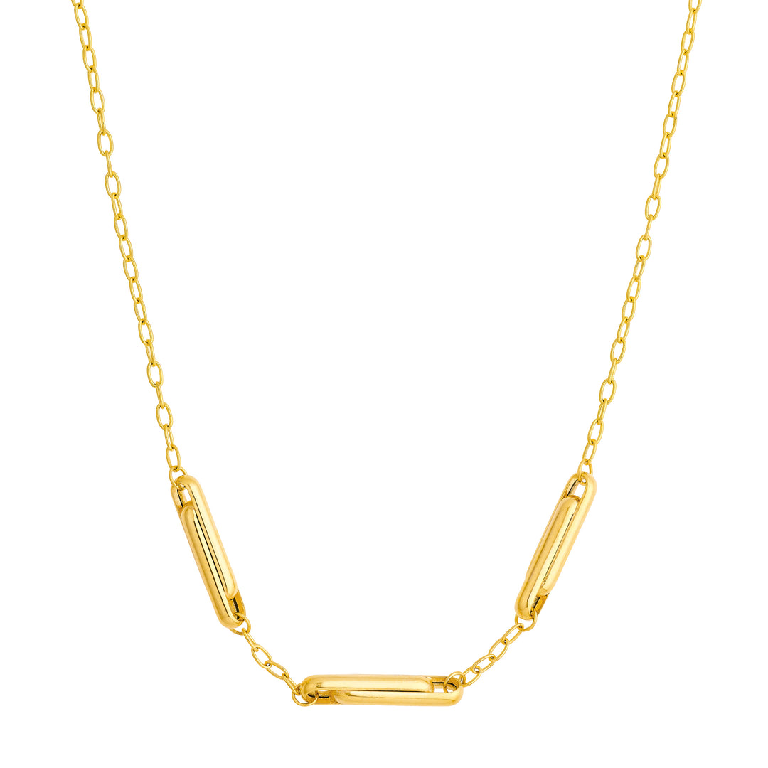Interlocking Trio Paper Clip Necklace