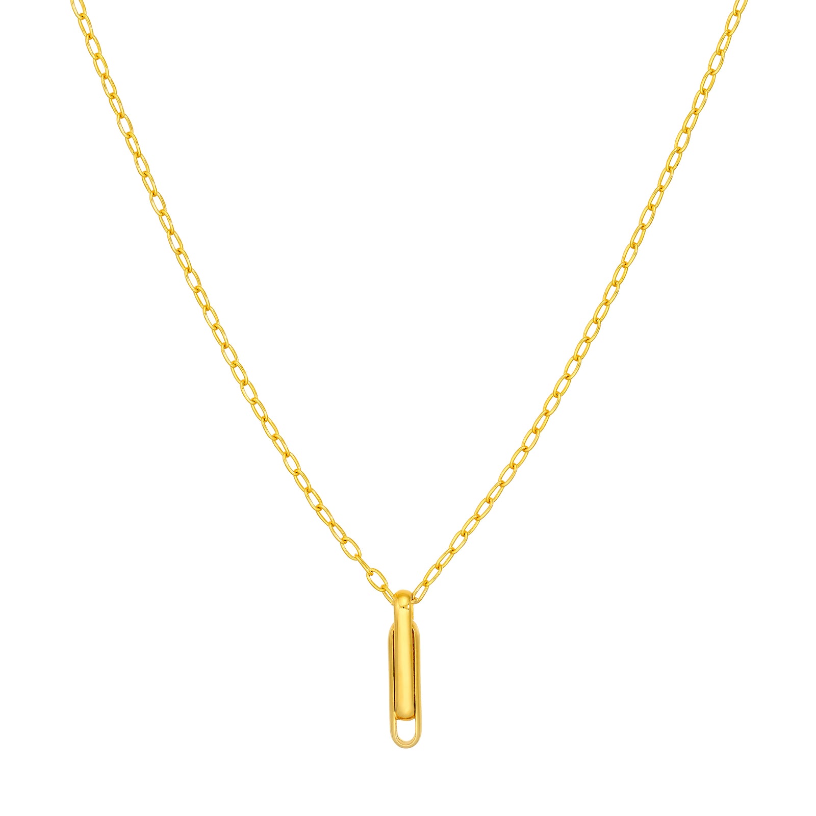 Interlocking Paper Clip Pendant Necklace