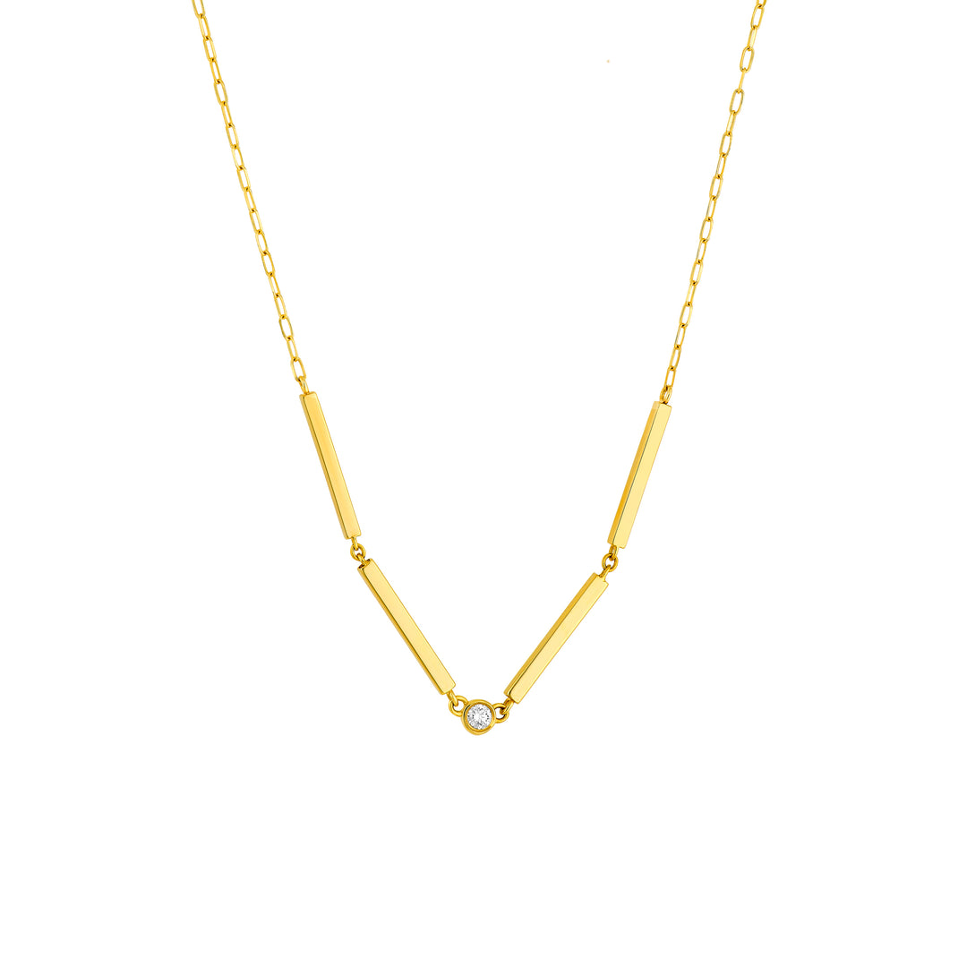 1/20tcw Diamond Rectangle Bar Necklace