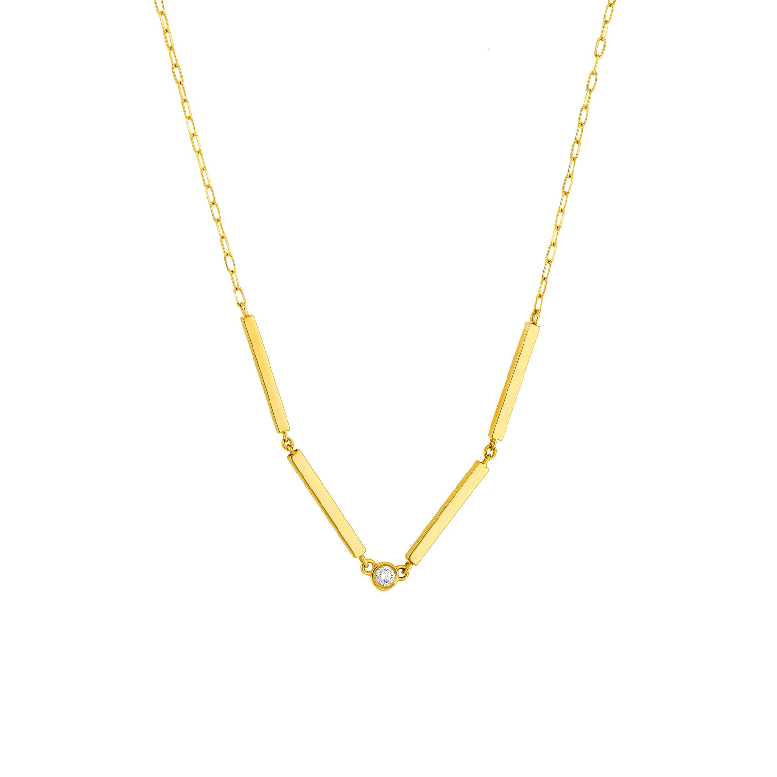 1/20tcw Diamond Rectangle Bar Necklace