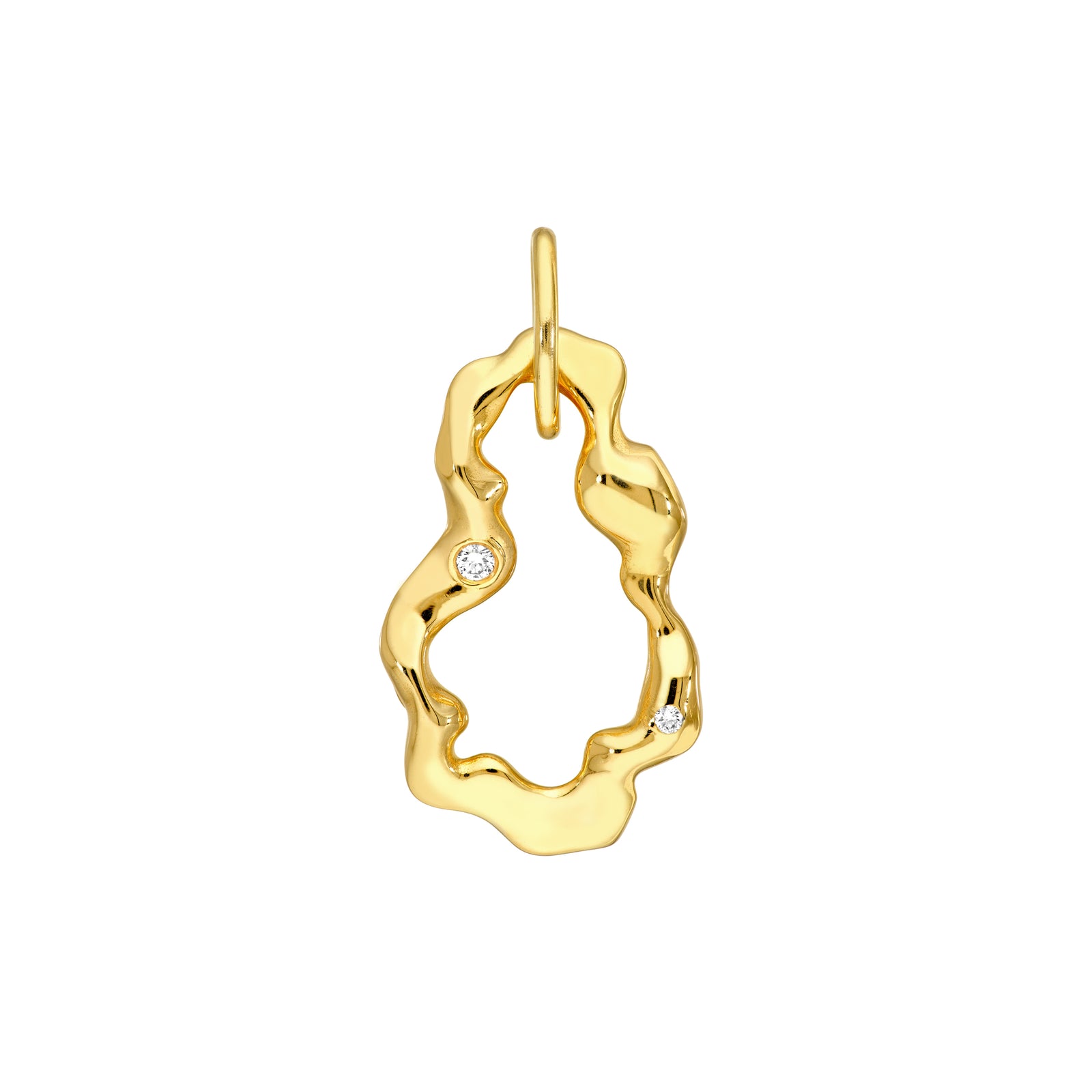 Diamond Organic Oval Pendant
