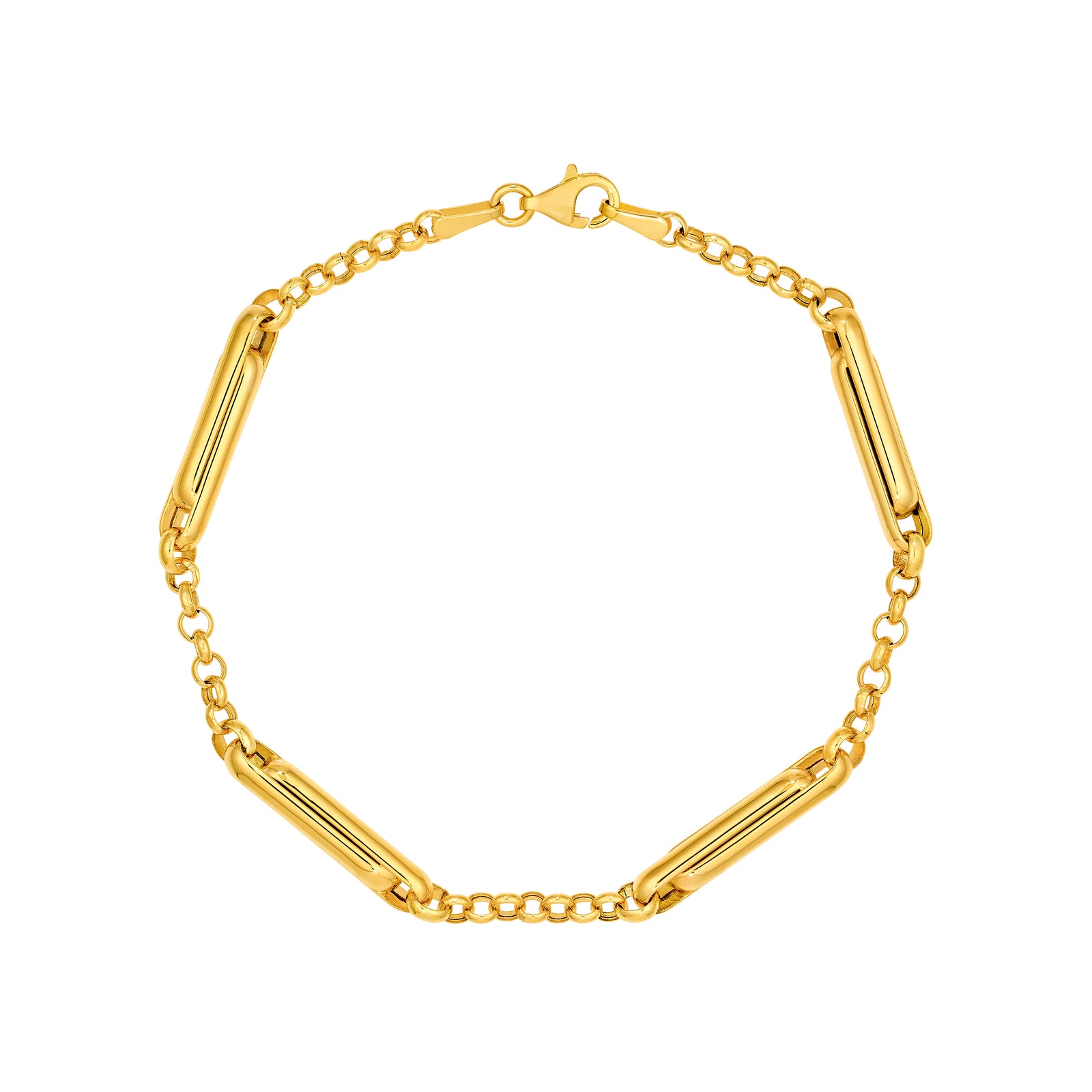 Interlocking Paper Clip Rolo Bracelet
