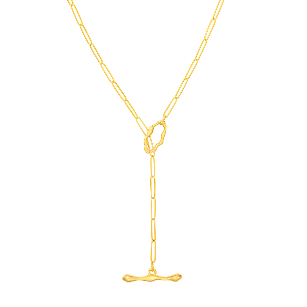 Organic Paper Clip Lariat Necklace