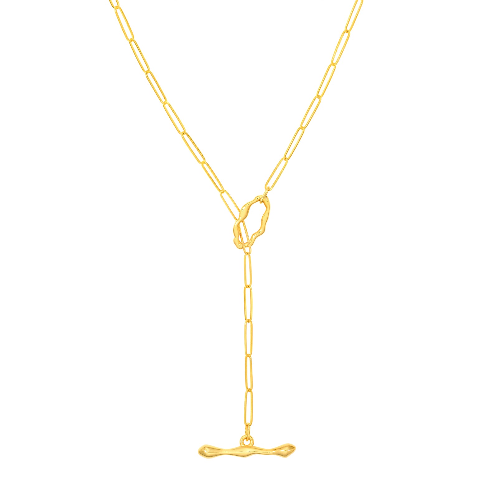 Organic Paper Clip Lariat Necklace