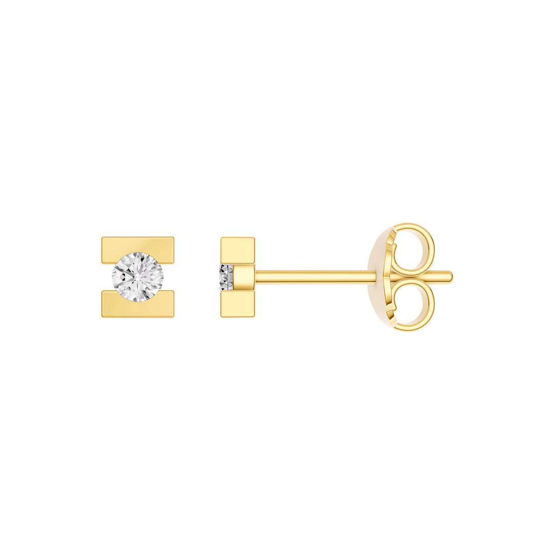 1/8tcw Diamond Split Square Stud Earrings