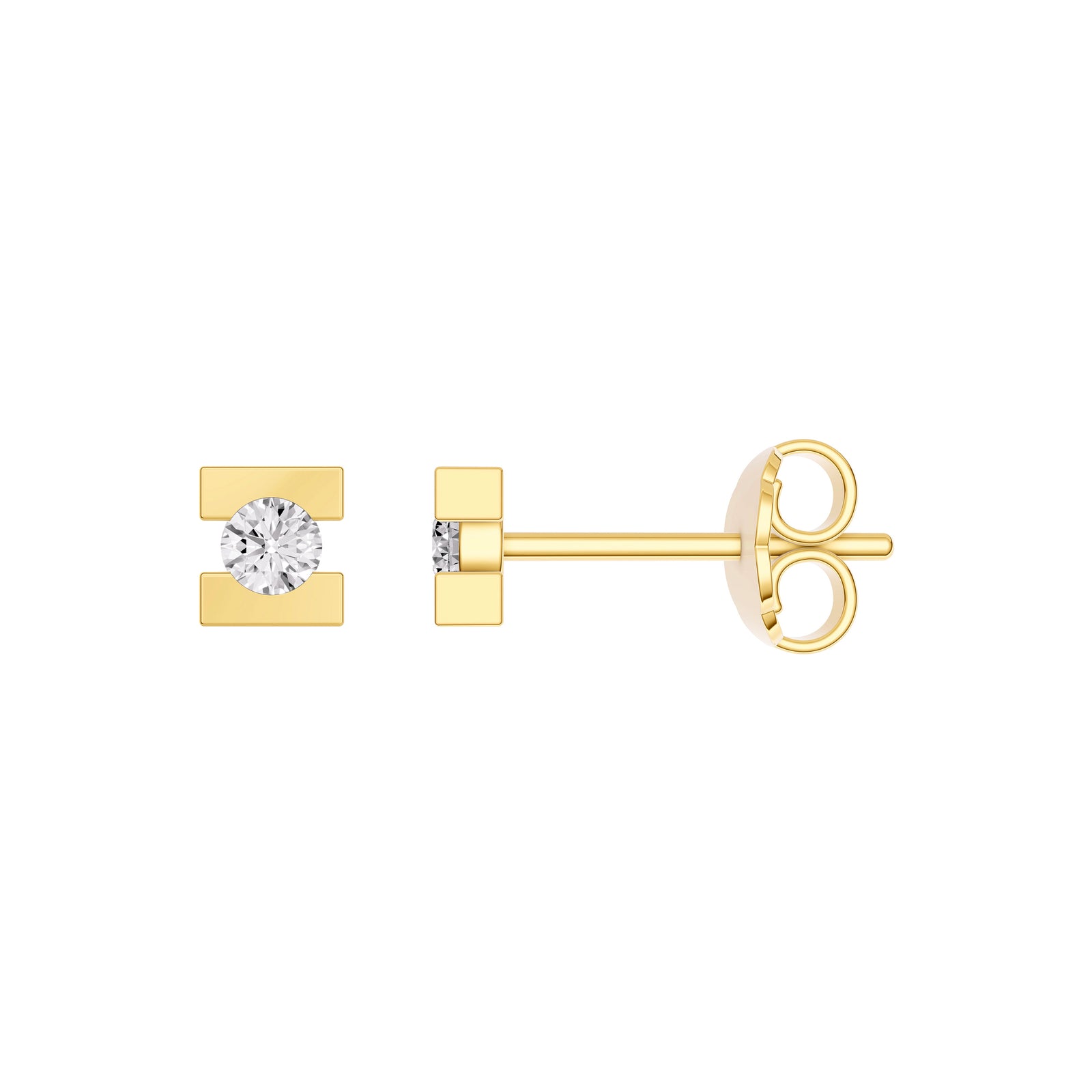 1/8tcw Diamond Split Square Stud Earrings