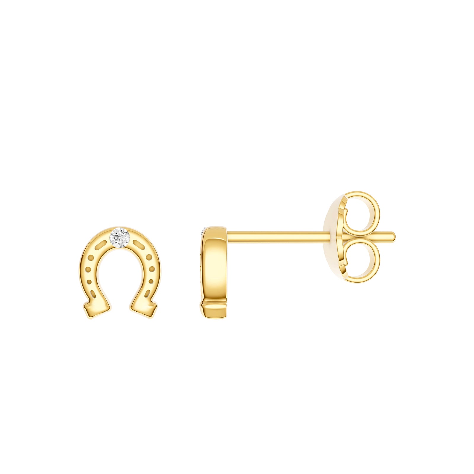 1.5pt Diamond Horse Shoe Stud Earrings