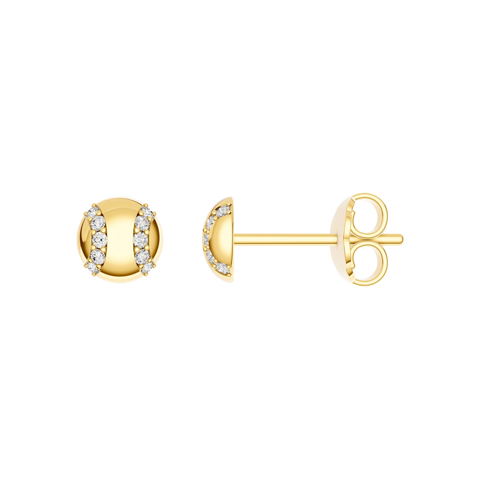 1/10tcw Diamond Baseball Stud Earrings