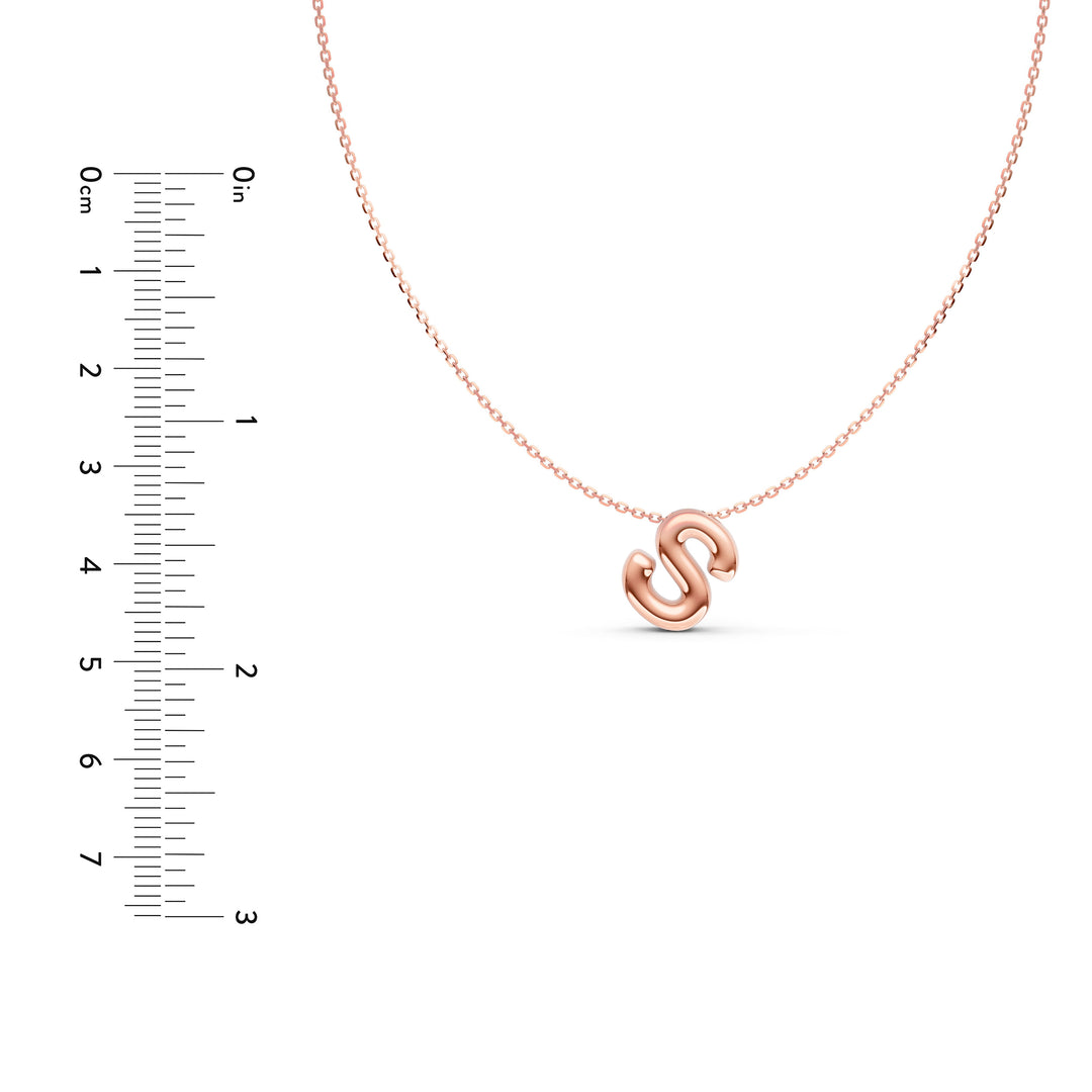 Puffy Bubble Initial ‘S’ Necklace
