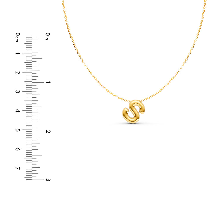 Puffy Bubble Initial ‘S’ Necklace