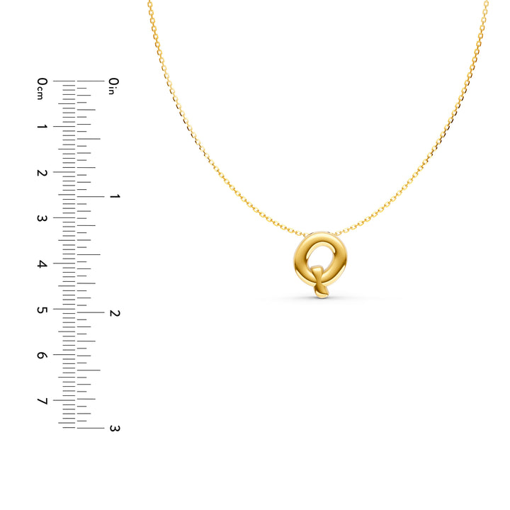 Puffy Bubble Initial ‘Q’ Necklace