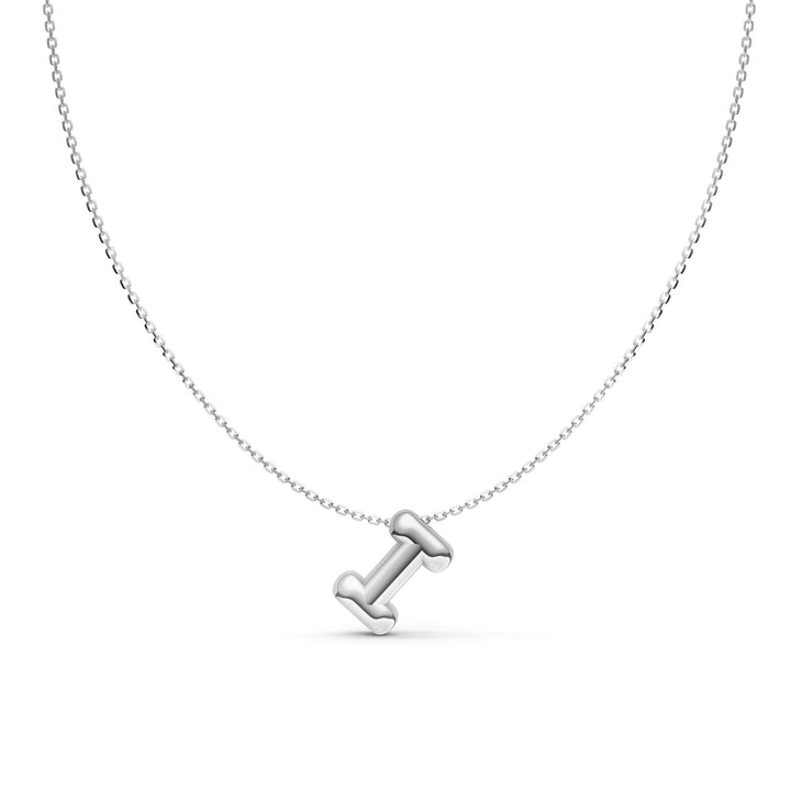 Puffy Bubble Initial ‘I’ Necklace