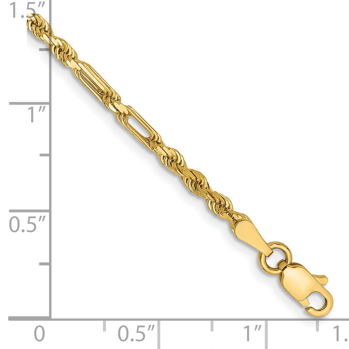 14k 2.5mm D/C Milano Rope Chain