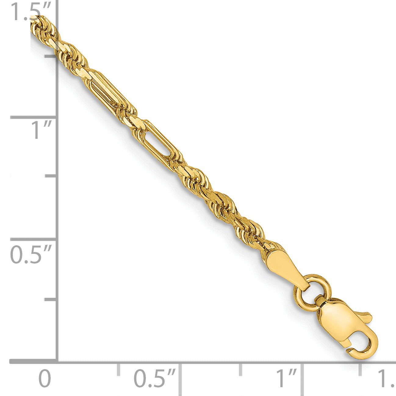 14k 2.5mm D/C Milano Rope Chain