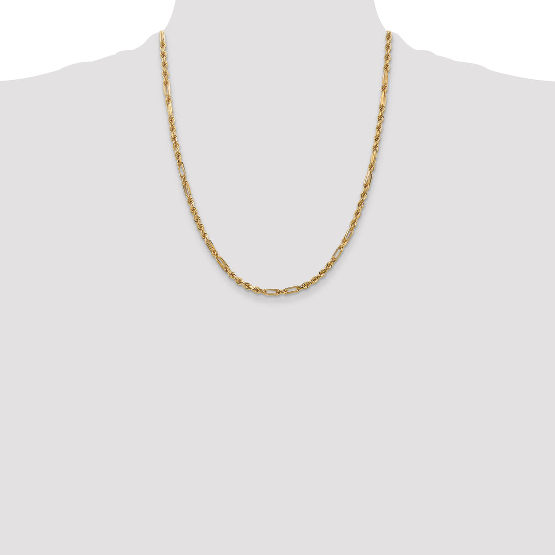 14k 3.0mm D/C Milano Rope Chain