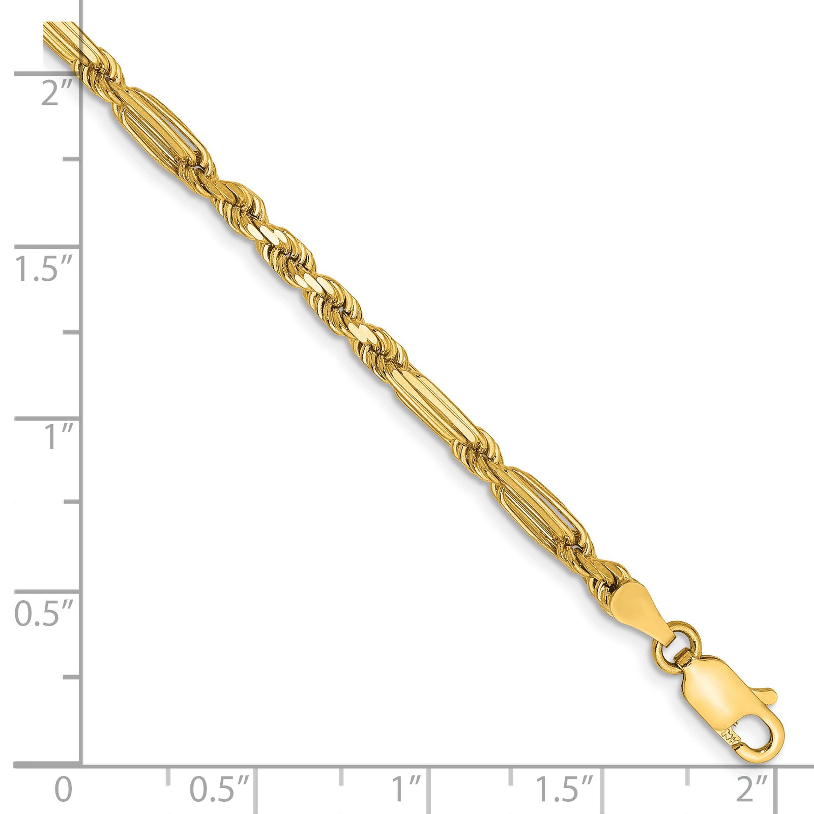 14k 3.0mm D/C Milano Rope Chain