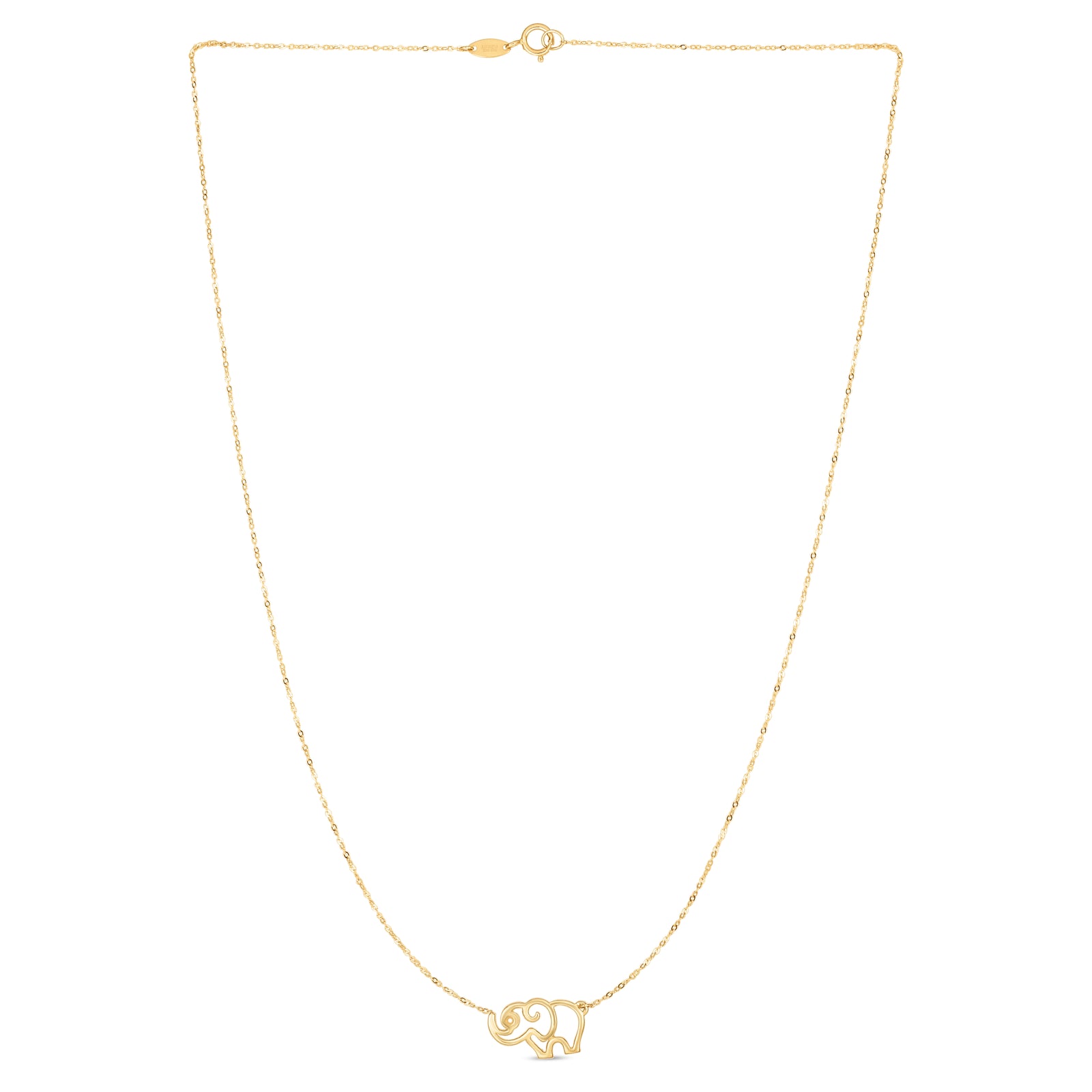 14K Gold Elephant Necklace