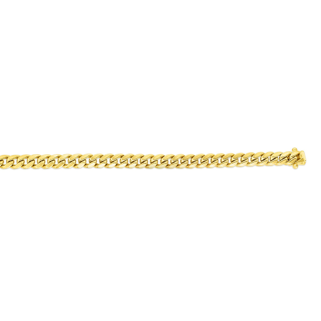14K Gold 18"" 5mm Semi-Solid Miami Cuban Chain