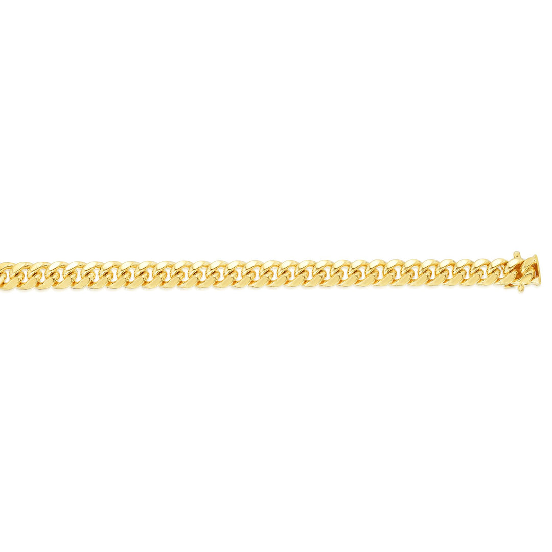 14K Gold 9"" 7.1mm Classic Miami Cuban
