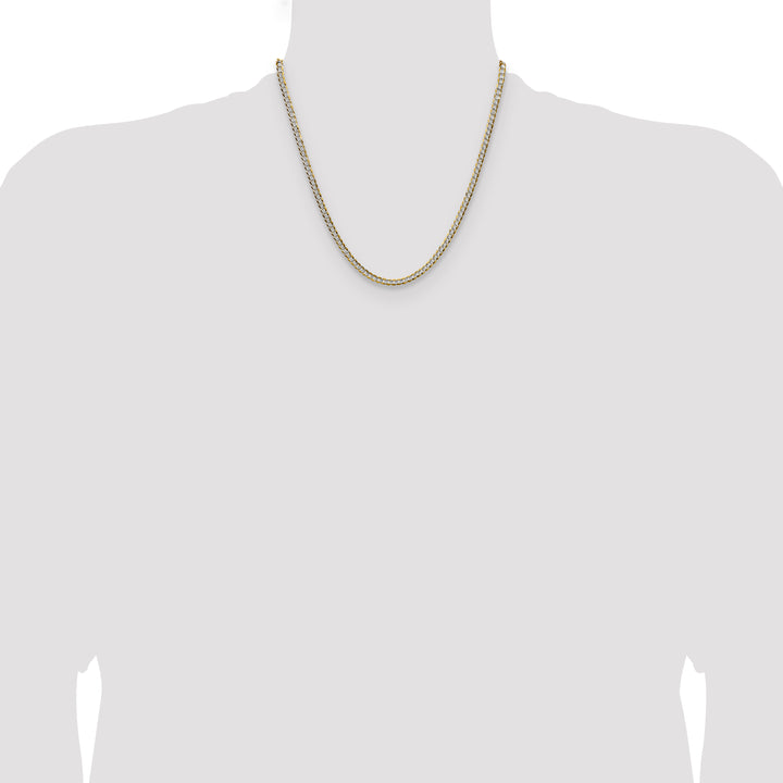 14k 3.7mm Lightweight PavÃ© Flat Cuban Chain