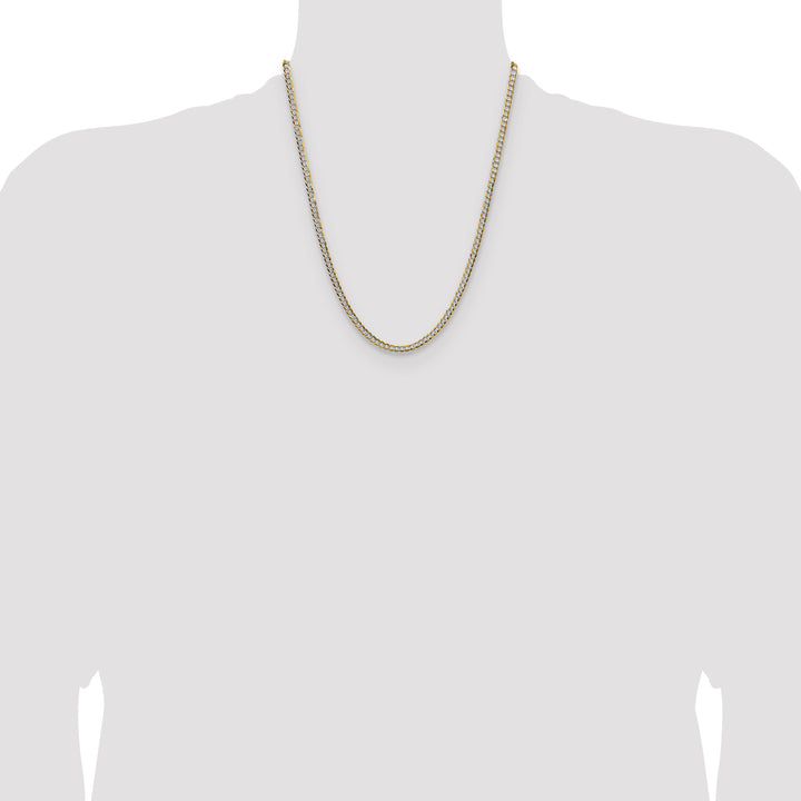 14k 3.7mm Lightweight PavÃ© Flat Cuban Chain