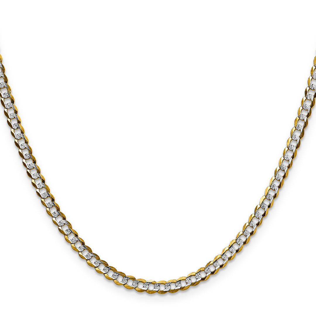 14k 3.7mm Lightweight Pavé Flat Cuban Chain