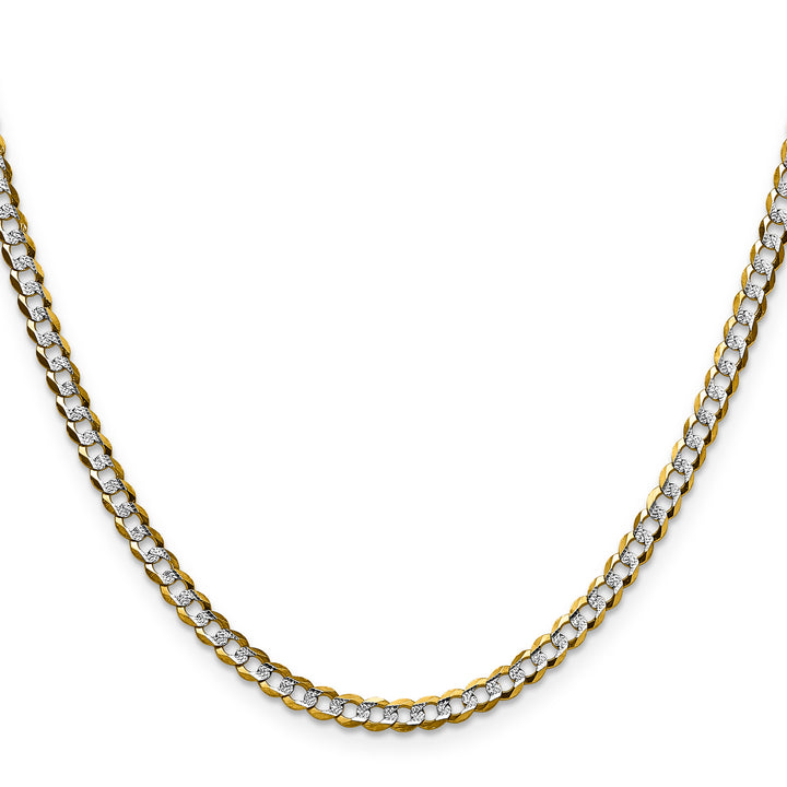 14k 3.7mm Lightweight Pavé Flat Cuban Chain