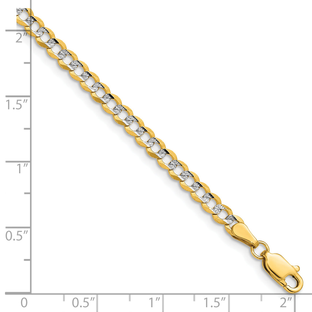 14k 3.7mm Lightweight Pavé Flat Cuban Chain
